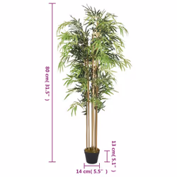 vidaXL Artificial Bamboo Tree Fake Plant Artificial Plant 730 Leaves Green - round, 80 cm