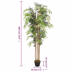 vidaXL Artificial Bamboo Tree Fake Plant Artificial Plant 730 Leaves Green - round, 180 cm