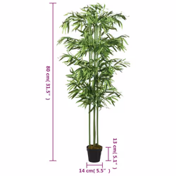 vidaXL Artificial Bamboo Tree Fake Plant Artificial Plant 864 Leaves Green - round, 80 cm