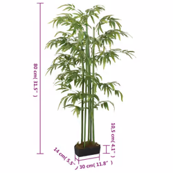 vidaXL Artificial Bamboo Tree Fake Plant Artificial Plant 864 Leaves Green - rectangular, 80 cm