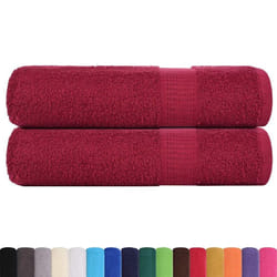 vidaXL Bath Towels 2 Pieces Bordeaux 100 x 150 cm 360 g/m 100% Cotton