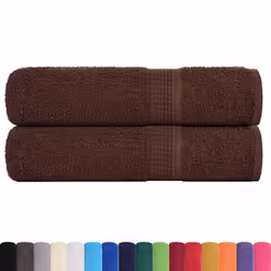 vidaXL 2 x Brown Shower Towels 70 x 140 cm 360 g/m 100% Cotton