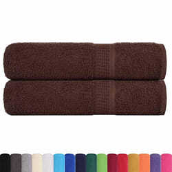 vidaXL 2 x Brown Shower Towels 70 x 140 cm 360 g/m 100% Cotton