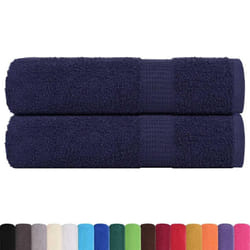 vidaXL 2-Piece Navy Blue Shower Towels 70 x 140 cm 360 g/m 100% Cotton