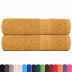 vidaXL 2 Piece Gold Shower Towels 70 x 140 cm 360 g/m 100% Cotton