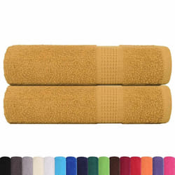 vidaXL 2 Piece Gold Shower Towels 70 x 140 cm 360 g/m 100% Cotton