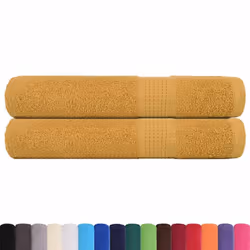 vidaXL Sauna Towels Pack of 2 Gold 80 x 200 cm 360 g/m 100% Cotton