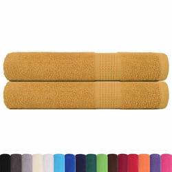 vidaXL Sauna Towels Pack of 2 Gold 80 x 200 cm 360 g/m 100% Cotton