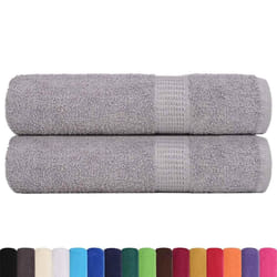 vidaXL 2 Piece Towels Grey 50 x 100 cm 360 g/m 100% Cotton