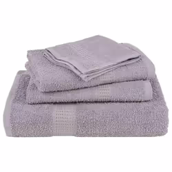 vidaXL 2 Piece Towels Grey 50 x 100 cm 360 g/m 100% Cotton