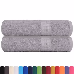 vidaXL 2-Piece Bath Towels Grey 100 x 150 cm 360 g/m 100% Cotton