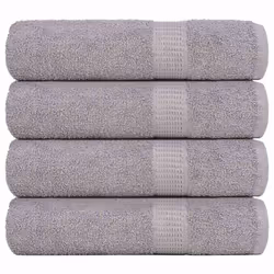 vidaXL Bath Towels 4 pcs Grey 100x150 cm 360 gsm 100% Cotton towel