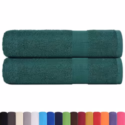 vidaXL Shower Towels Set of 2 Green 70 x 140 cm 360 g/m 100% Cotton