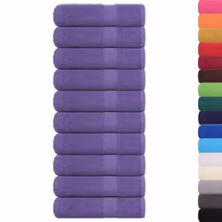 vidaXL 10 x Purple Shower Towels 70 x 140 cm 360 g/m 100% Cotton