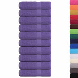 vidaXL 10 x Purple Shower Towels 70 x 140 cm 360 g/m 100% Cotton