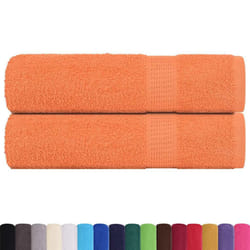 vidaXL 2 Piece Orange Towels 50 x 100 cm 360 g/m 100% Cotton