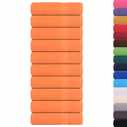 vidaXL Hand Towels 10 Pieces 50 x 100 cm 360 g/m 100% Cotton Orange