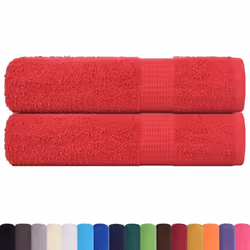 vidaXL Bath Towels 2 Pieces Red 100 x 150 cm 360 g/m 100% Cotton