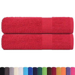 vidaXL Bath Towels 2 Pieces Red 100 x 150 cm 360 g/m 100% Cotton