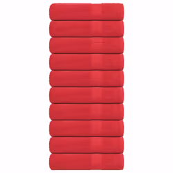 vidaXL Bath Towels 10 pcs Red 100x150 cm 360 gsm 100% Cotton towel