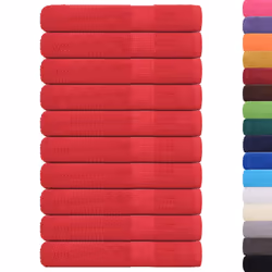vidaXL Sauna Towels 10 pcs Red 80 x 200 cm 360 g/m 100% Cotton