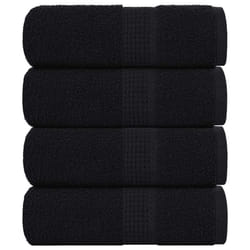 vidaXL Soap Towels 4 pcs Black 30x30 cm 360 gsm 100% Cotton towel bath towel