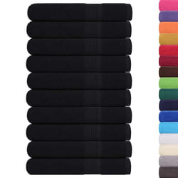 vidaXL Sauna Towels Pack of 10 Black 80 x 200 cm 360 g/m 100% Cotton