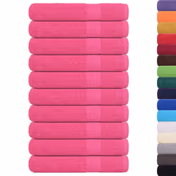 vidaXL Sauna Towels Pack of 10 Pink 80 x 200 cm 360 g/m 100% Cotton