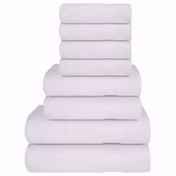 vidaXL Towel Set 8 Piece Tea Towel Hand Towel Wash Towel 360 gsm 100% Cotton - white