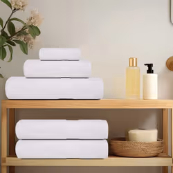 vidaXL Towel Set 8 Piece Tea Towel Hand Towel Wash Towel 360 gsm 100% Cotton - white