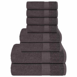 vidaXL Towel Set 8 Piece Tea Towel Hand Towel Wash Towel 360 gsm 100% Cotton - anthracite