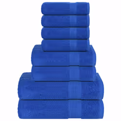 vidaXL Towel Set 8 Piece Tea Towel Hand Towel Wash Towel 360 gsm 100% Cotton - blue