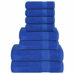 vidaXL Towel Set 8 Piece Tea Towel Hand Towel Wash Towel 360 gsm 100% Cotton - blue