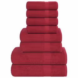 vidaXL Towel Set 8 Piece Tea Towel Hand Towel Wash Towel 360 gsm 100% Cotton - bordeaux