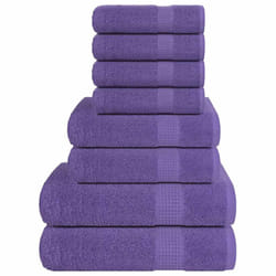 vidaXL Towel Set 8 Piece Tea Towel Hand Towel Wash Towel 360 gsm 100% Cotton - purple