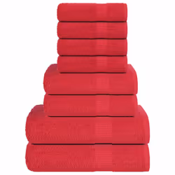 vidaXL Towel Set 8 Piece Tea Towel Hand Towel Wash Towel 360 gsm 100% Cotton - red