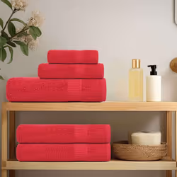 vidaXL Towel Set 8 Piece Tea Towel Hand Towel Wash Towel 360 gsm 100% Cotton - red