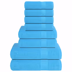vidaXL Towel Set 8 Piece Tea Towel Hand Towel Wash Towel 360 gsm 100% Cotton - turquoise