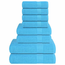 vidaXL Towel Set 8 Piece Tea Towel Hand Towel Wash Towel 360 gsm 100% Cotton - turquoise