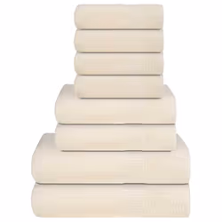 vidaXL Towel Set 8 Piece Tea Towel Hand Towel Wash Towel 360 gsm 100% Cotton - cream