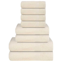 vidaXL Towel Set 8 Piece Tea Towel Hand Towel Wash Towel 360 gsm 100% Cotton - cream