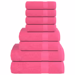 vidaXL Towel Set 8 Piece Tea Towel Hand Towel Wash Towel 360 gsm 100% Cotton - pink