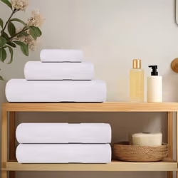 vidaXL Towel Set 6 Piece Tea Towel Hand Towel Wash Towel 360 gsm 100% Cotton - white