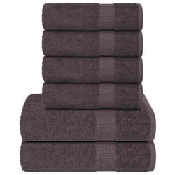 vidaXL Towel Set 6 Piece Tea Towel Hand Towel Wash Towel 360 gsm 100% Cotton - anthracite