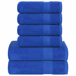 vidaXL Towel Set 6 Piece Tea Towel Hand Towel Wash Towel 360 gsm 100% Cotton - blue