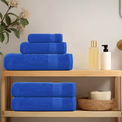vidaXL Towel Set 6 Piece Tea Towel Hand Towel Wash Towel 360 gsm 100% Cotton - blue