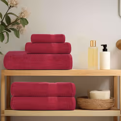 vidaXL Towel Set 6 Piece Tea Towel Hand Towel Wash Towel 360 gsm 100% Cotton - bordeaux