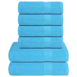 vidaXL 6 Piece Towel Set Turquoise 360 gsm 100% Cotton towel bath towel set