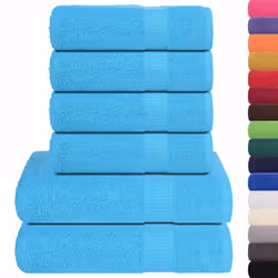vidaXL 6 Piece Towel Set Turquoise 360 gsm 100% Cotton towel bath towel set