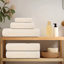 vidaXL Towel Set 6 Piece Tea Towel Hand Towel Wash Towel 360 gsm 100% Cotton - cream